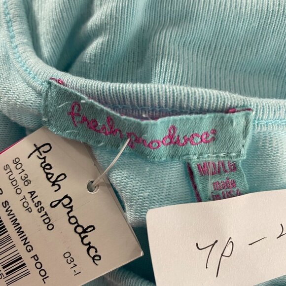Fresh Produce Studio Top M/L Swimming Pool Blue Long Sleeve Solid NWT TP-2552 - Picture 8 of 11
